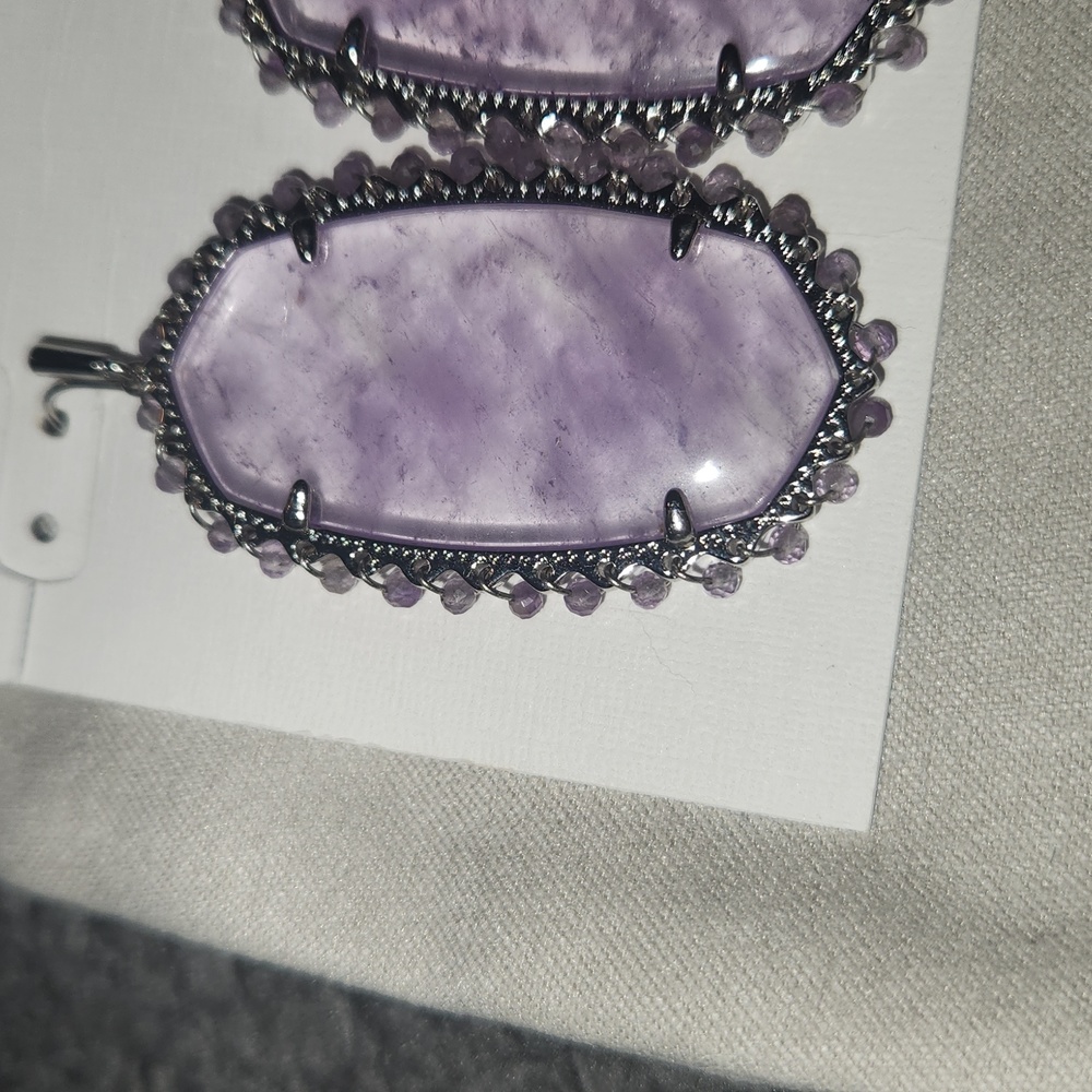 Kendra Scott Purple Drop Earrings - Picture 4 of 7